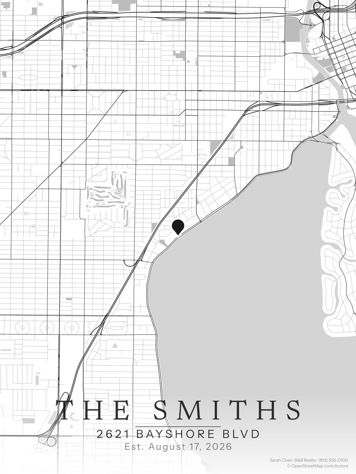 2621 Bayshore Blvd, Tampa in monochrome, full-bleed